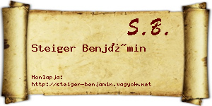 Steiger Benjámin névjegykártya