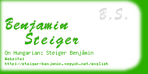benjamin steiger business card